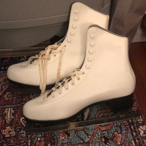 White figure skates. Ice skates